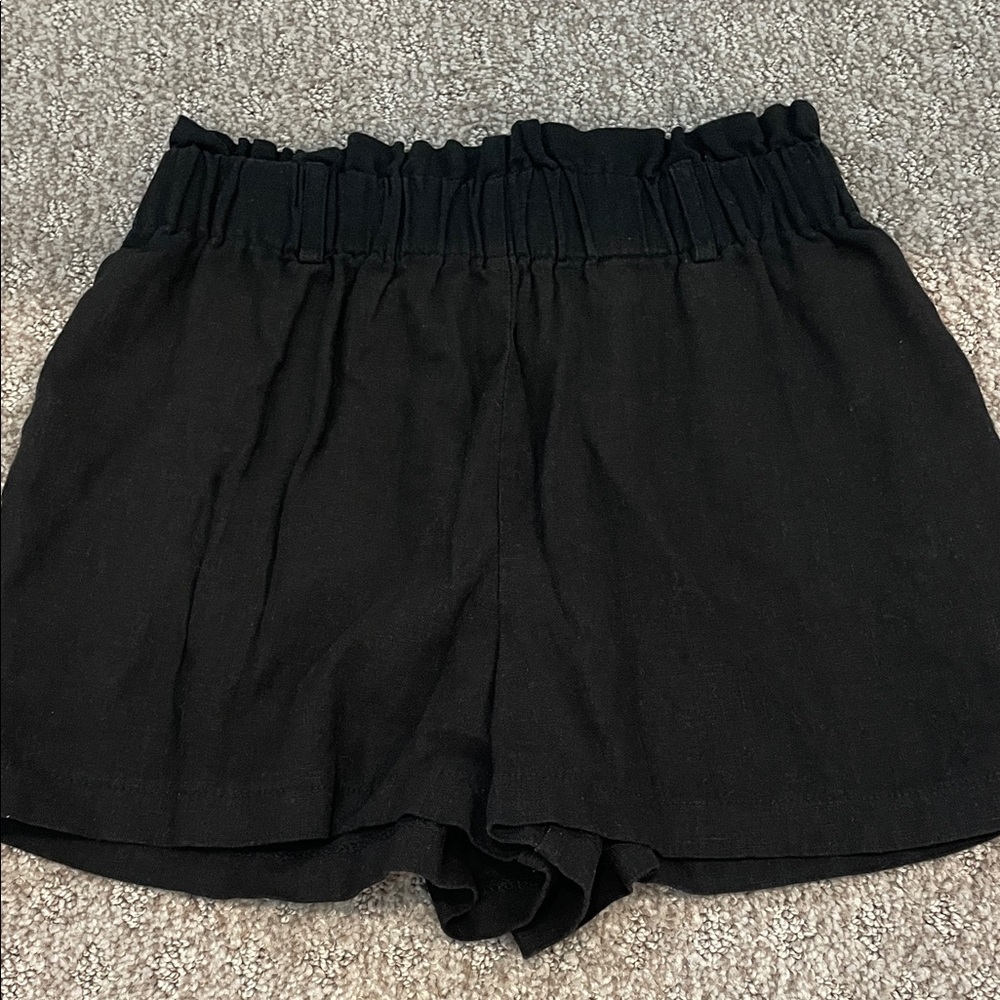 Elegant Black High Waist Women's Shorts
